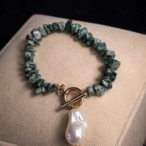 Jade Gold Tone Bracelet | Fashion Bracelet | Elegant Chain Bracelet